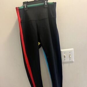 Womens leggings with colored striped sides